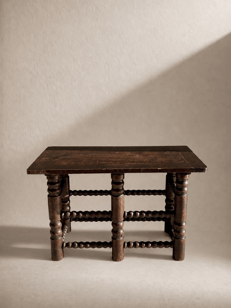 Antique oak side table from the MILLA OBJETS featured vintage furniture collection