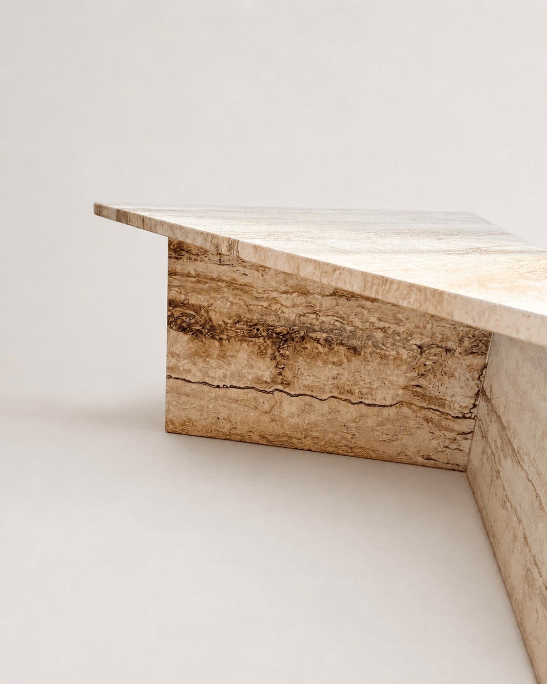 Vintage Italian 1970s Mid Century Travertine Low Triangular Nesting Coffee Tables – Pair – Coffee Tables – MILLA OBJETS