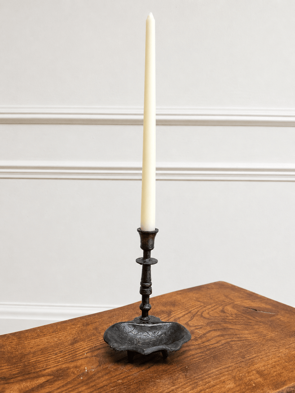 Antique Bronze Candle and Incense Holder with Repoussé Details – Candle Holder – MILLA OBJETS