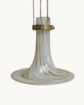 1970’s Mid Century Large Vintage Murano Opaline Swirl Large Glass Pendant Light – Pendant Light – MILLA OBJETS