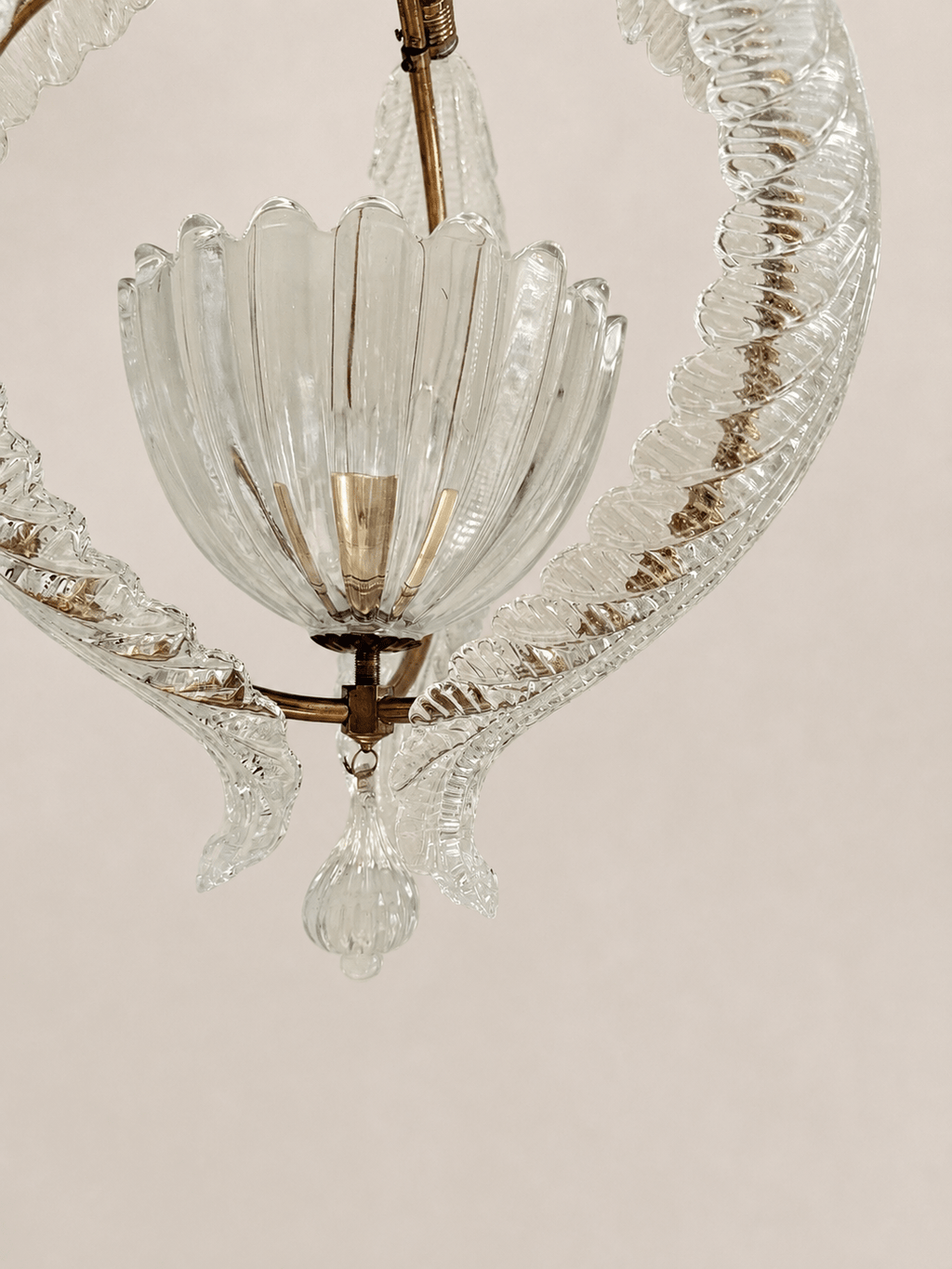 Vintage Mid-Century Barovier & Toso Murano Glass and Brass Pendant Light – Pendant Light – MILLA OBJETS