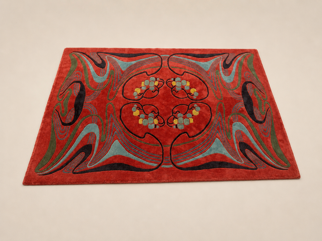 Large Hand-Knotted Nepalese Tibetan Abstract Rug, 290 × 200 cm