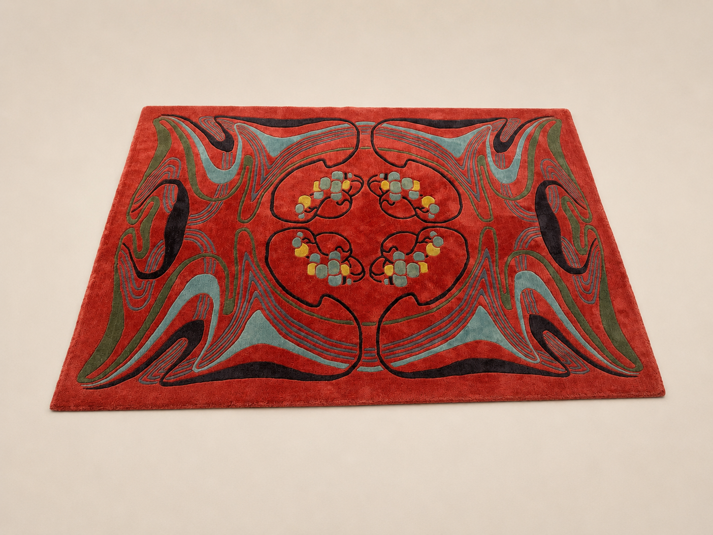 Large Hand-Knotted Nepalese Tibetan Abstract Rug, 290 × 200 cm