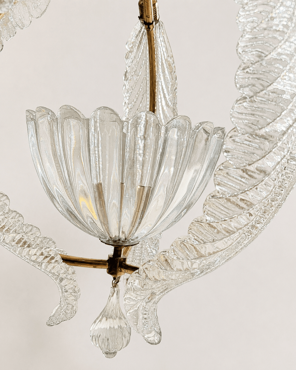 Vintage Mid-Century Barovier & Toso Murano Glass and Brass Pendant Light – Pendant Light – MILLA OBJETS