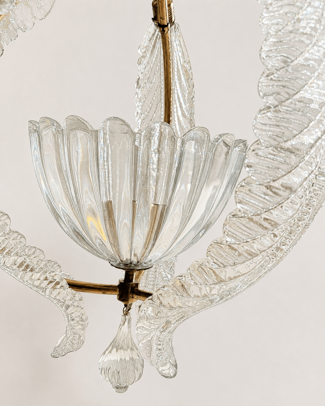 Vintage Mid-Century Barovier & Toso Murano Glass and Brass Pendant Light – Pendant Light – MILLA OBJETS