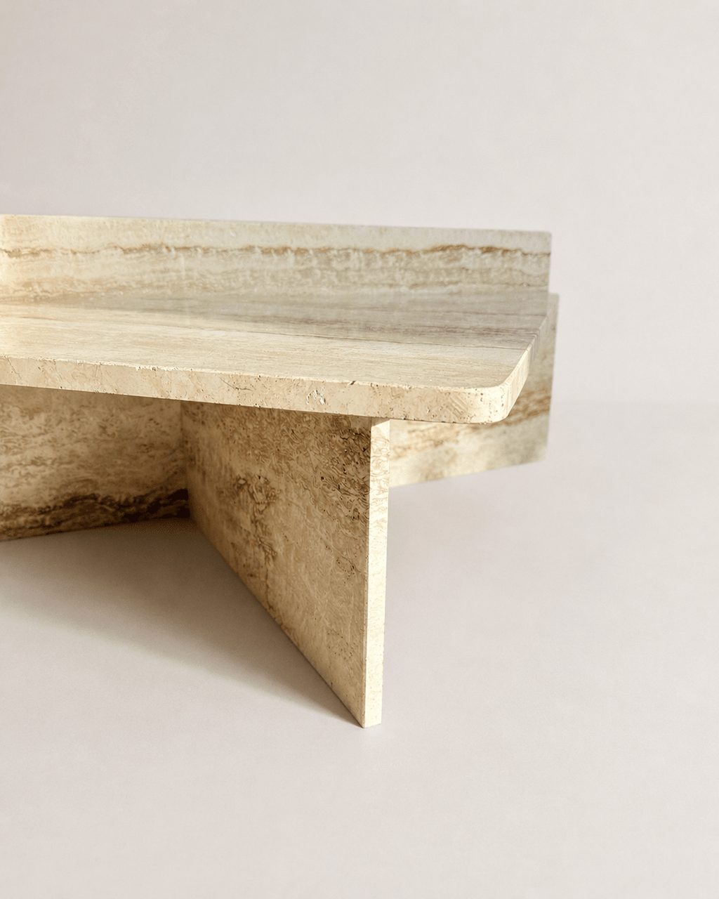 Vintage Italian 1970s Mid Century Travertine Low Triangular Nesting Coffee Tables – Pair – Coffee Tables – MILLA OBJETS