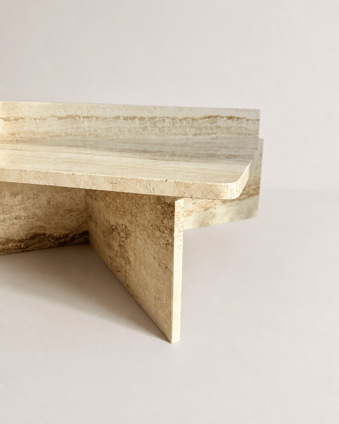 Vintage Italian 1970s Mid Century Travertine Low Triangular Nesting Coffee Tables – Pair – Coffee Tables – MILLA OBJETS