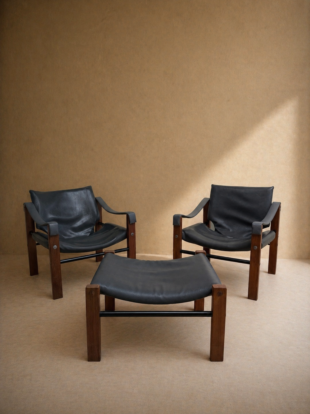 Maurice Burke For Arkana Safari Lounge Chairs And Ottoman
