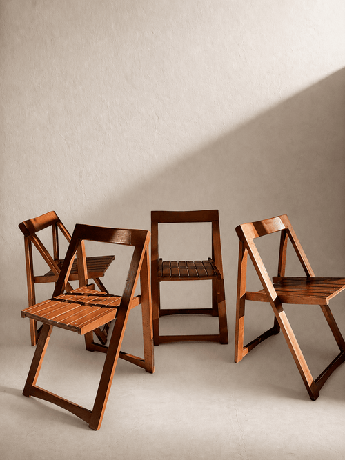 A Set Of 4 Trieste Folding Chairs By Aldo Jacober for Alberto Bazzani – Dining Chairs – MILLA OBJETS