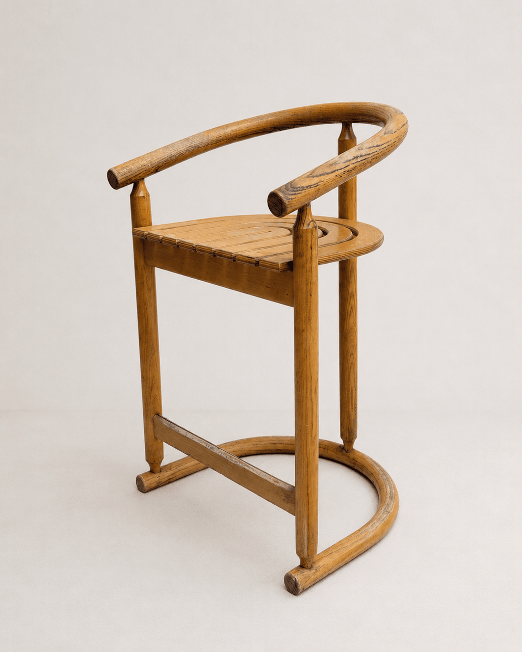 Set of Four Postmodern Solid Oak Bar Stools by Allmilmö, c. 1980s – Bar Stools – MILLA OBJETS