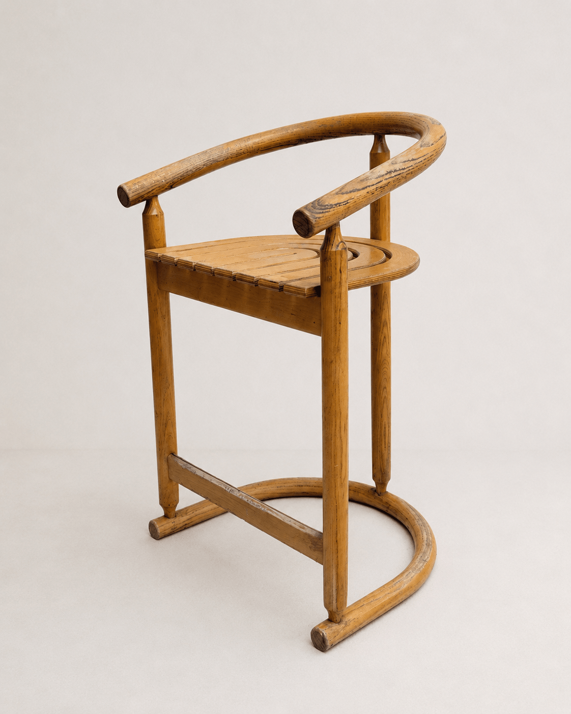 Set of Four Postmodern Solid Oak Bar Stools by Allmilmö, c. 1980s – Bar Stools – MILLA OBJETS
