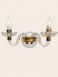 Pair of Mid-Century Murano Glass & Brass Two-Arm Wall Sconces – Wall Sconces – MILLA OBJETS