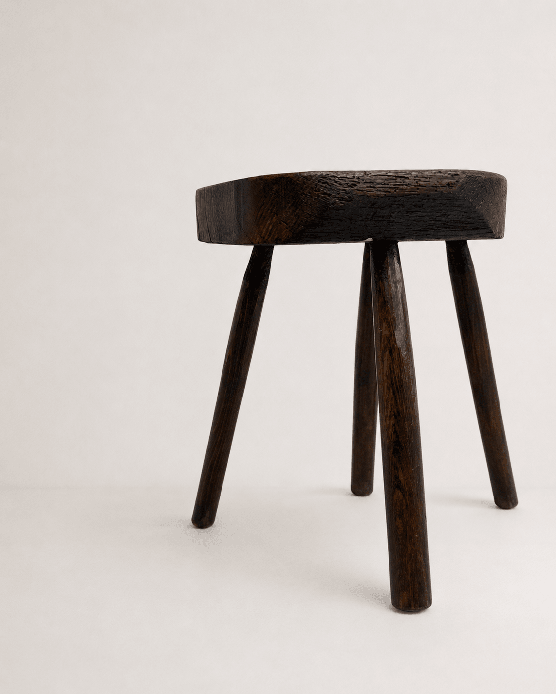 Antique French Hand-Carved Wooden Stool With Carved Motif – Stool – MILLA OBJETS