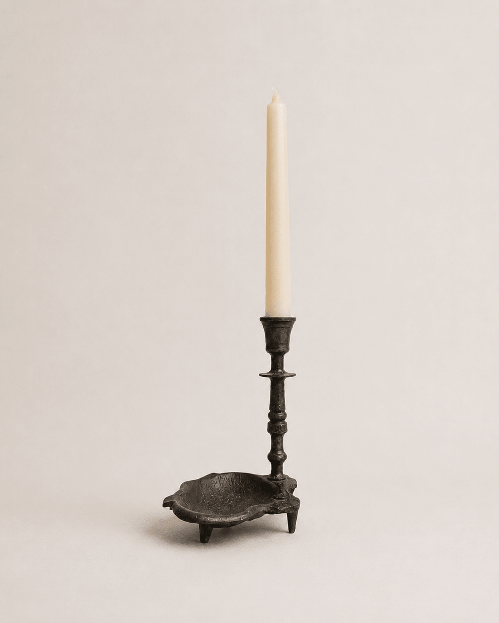 Antique Bronze Candle and Incense Holder with Repoussé Details – Candle Holder – MILLA OBJETS
