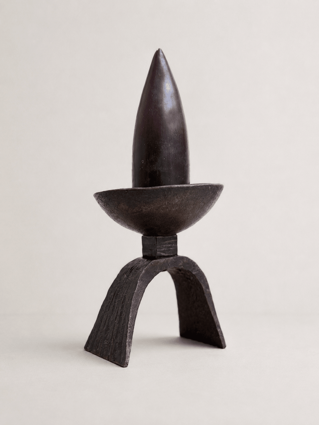 Pair of Brutalist Forged Bronze Pricket Candlesticks – Candlesticks – MILLA OBJETS