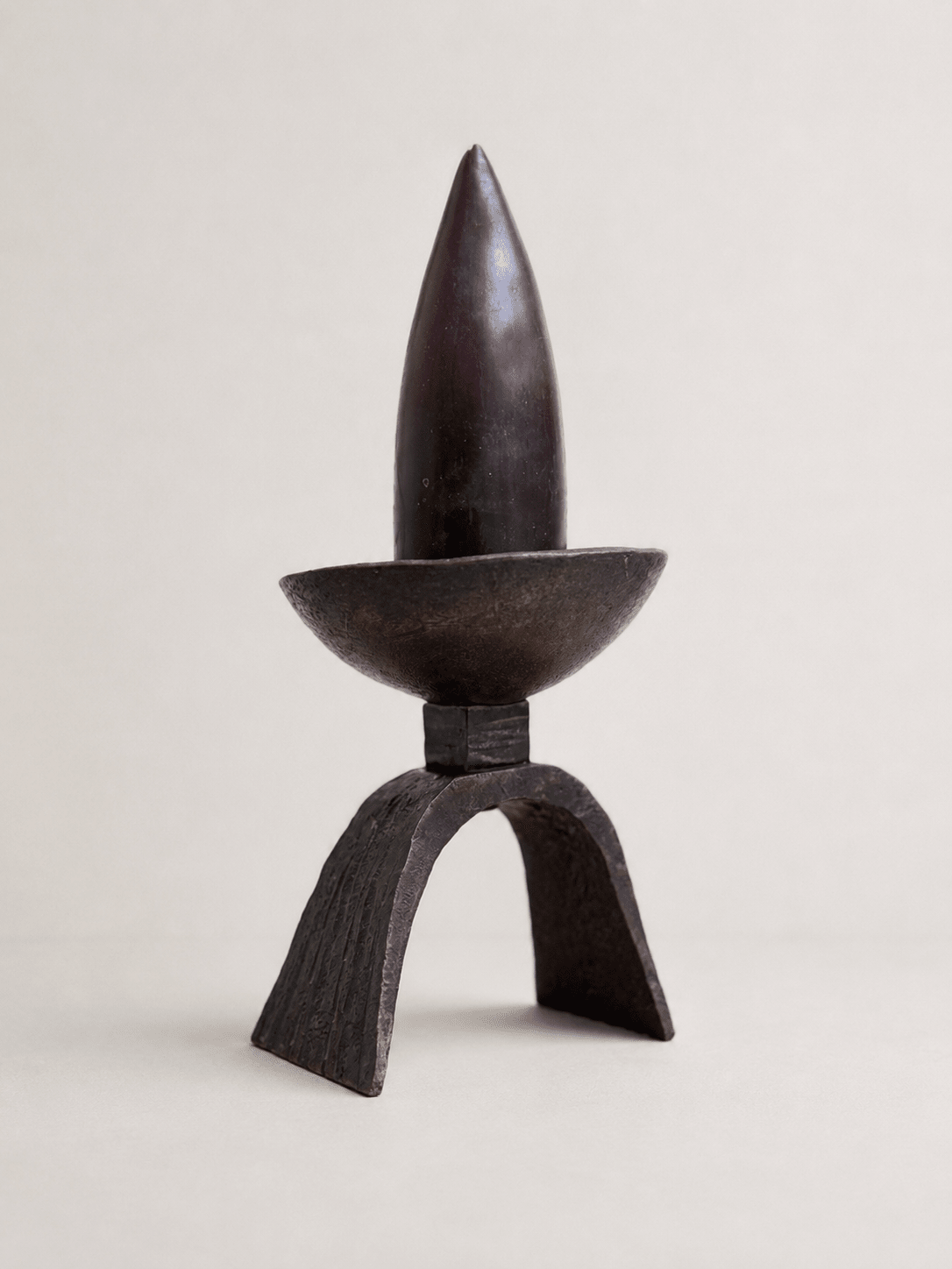 Pair of Brutalist Forged Bronze Pricket Candlesticks – Candlesticks – MILLA OBJETS