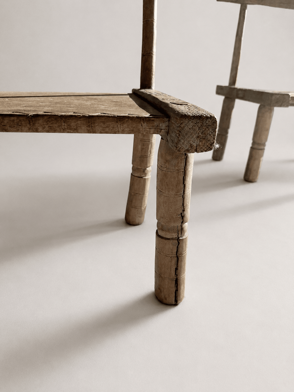 Pair of Antique Primitive Low Chairs, Early 20th Century – Low Chairs – MILLA OBJETS