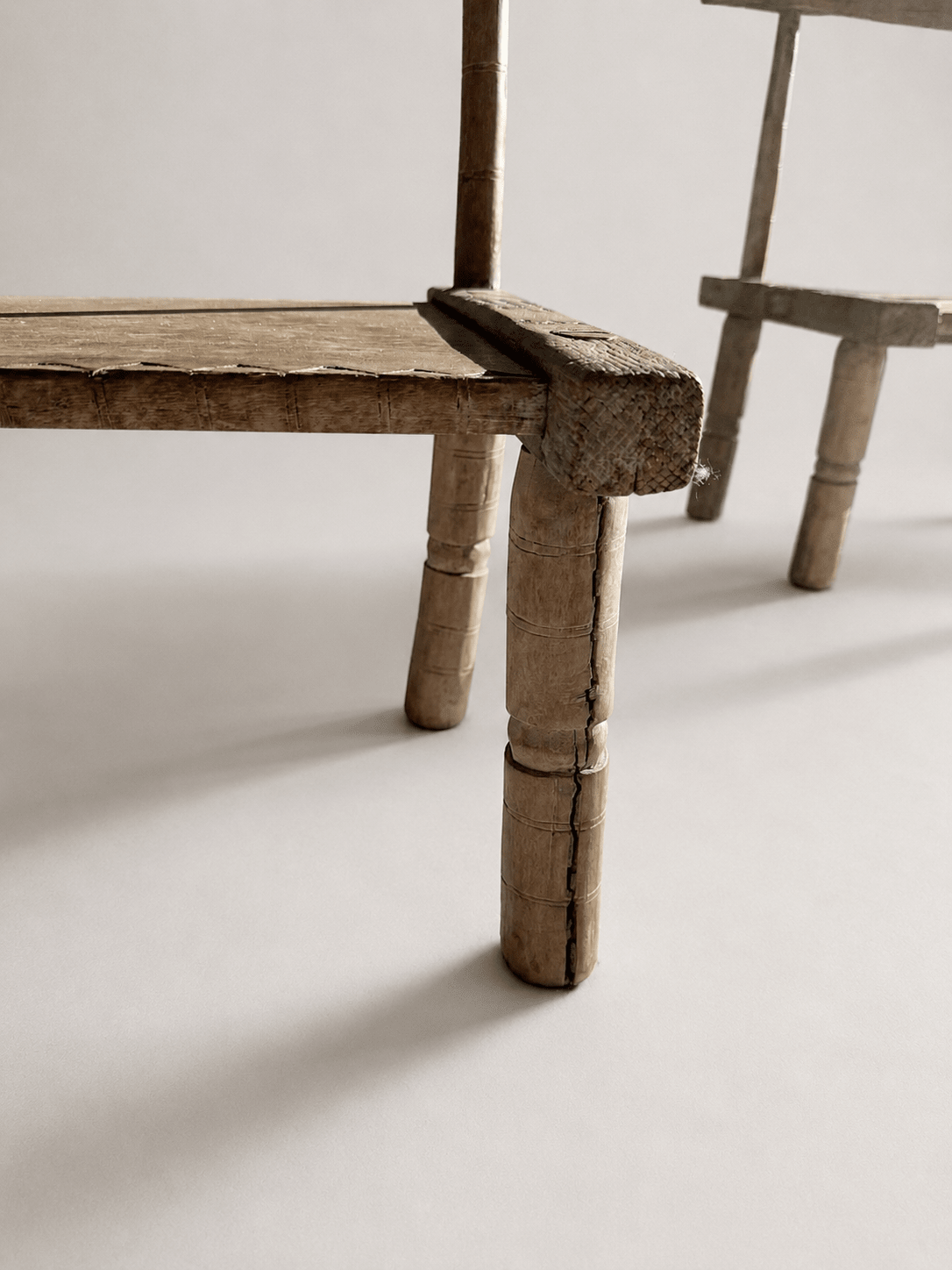 Pair of Antique Primitive Low Chairs, Early 20th Century – Low Chairs – MILLA OBJETS