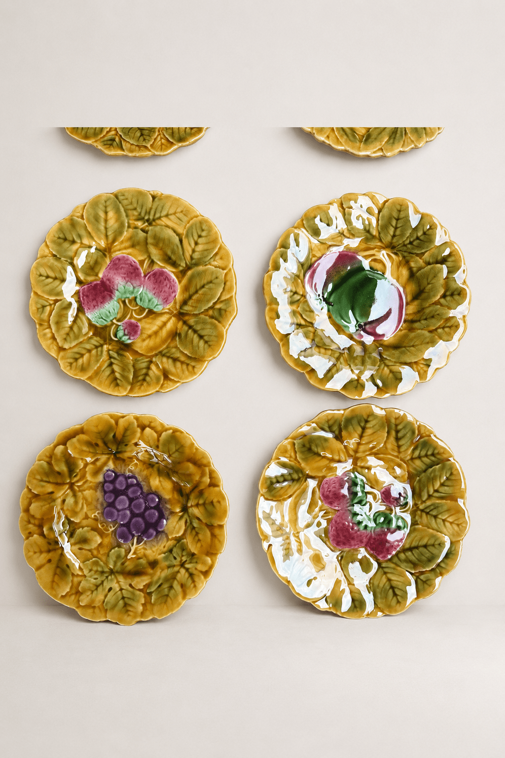 Antique French Sarreguemines Majolica Fruit Plates - Set of 12 – Plates – MILLA OBJETS