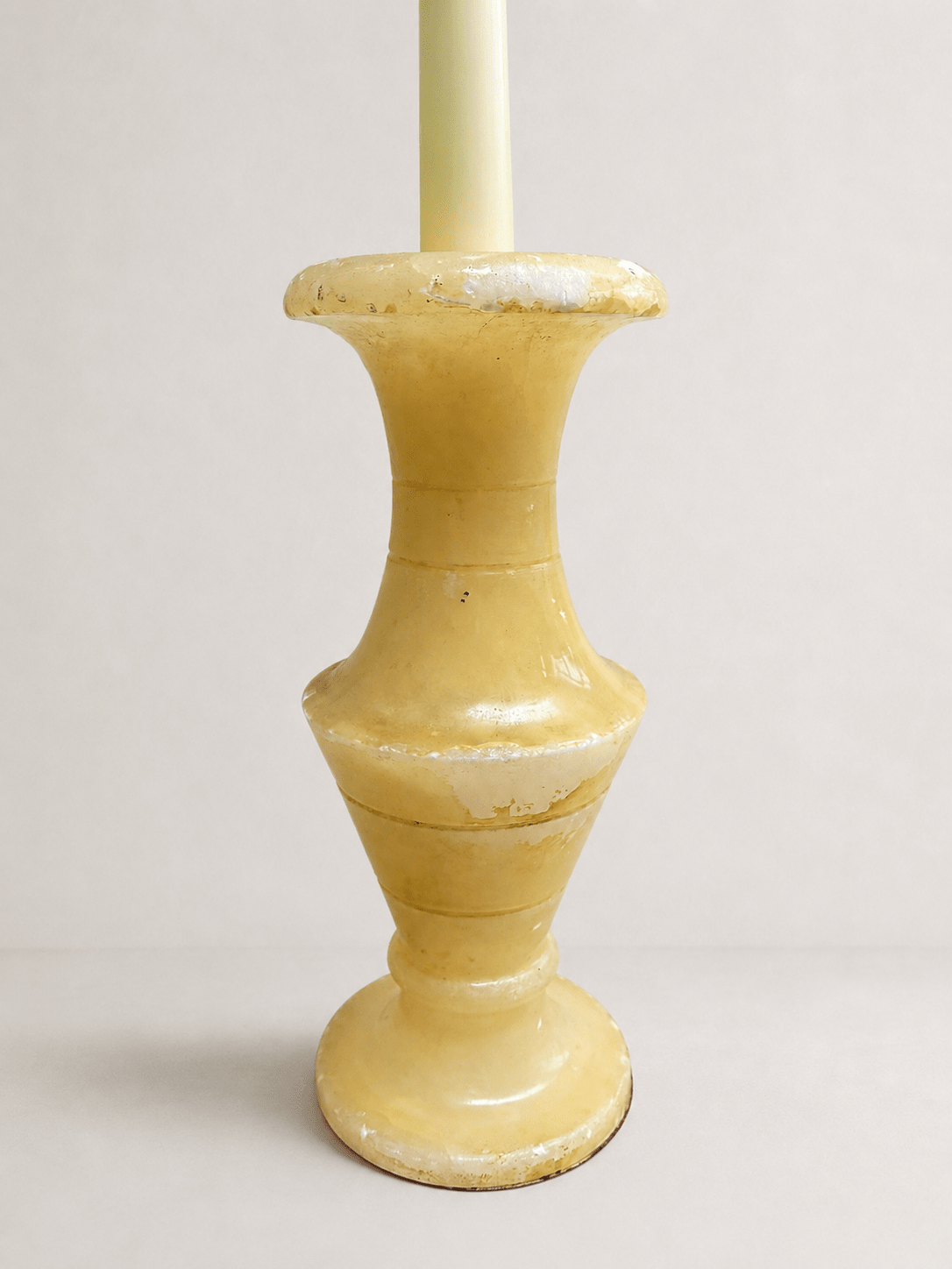 Vintage Italian Carved Alabaster Baluster Candle Holder – Candle Holder – MILLA OBJETS