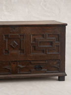Late 17th Century English Oak Geometric Chest / Cupboard