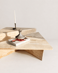 Vintage Italian 1970s Mid Century Travertine Low Triangular Nesting Coffee Tables – Pair – Coffee Tables – MILLA OBJETS