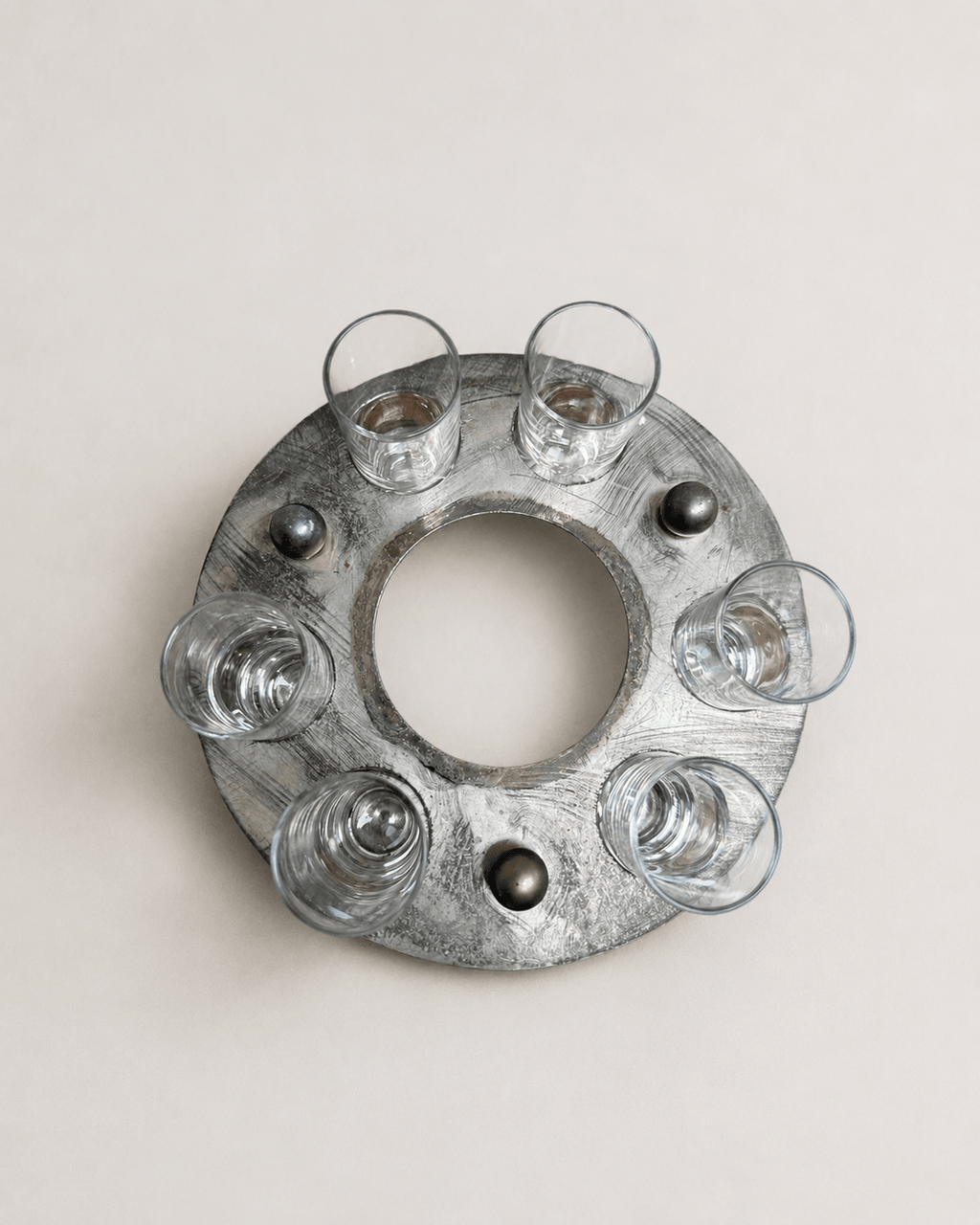 Mid-Century Modern Brutalist Shot Glass Caddy Set, circa 1960s – Barware – MILLA OBJETS