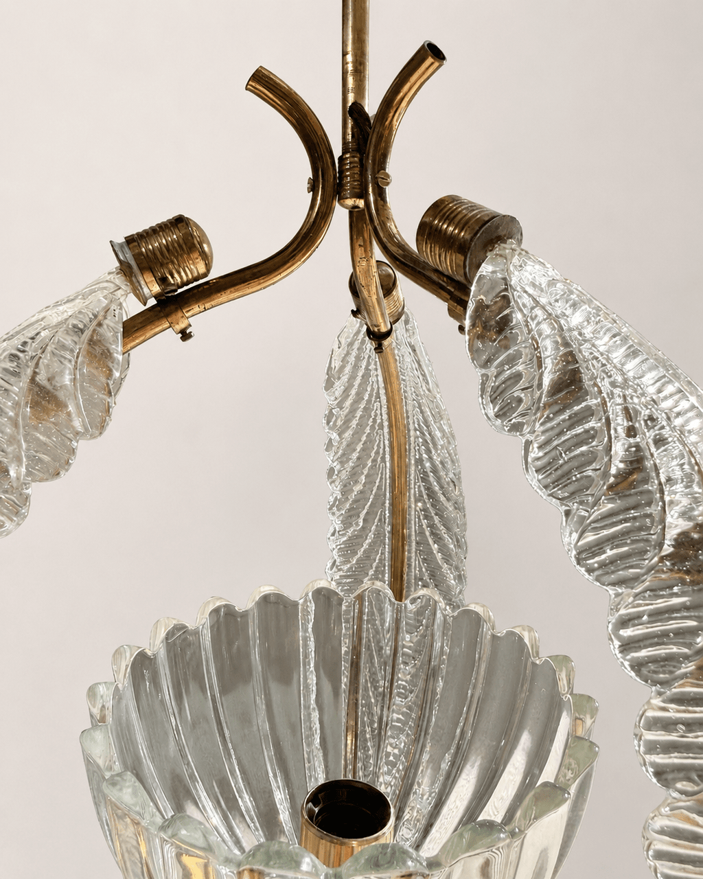 Vintage Mid-Century Barovier & Toso Murano Glass and Brass Pendant Light – Pendant Light – MILLA OBJETS