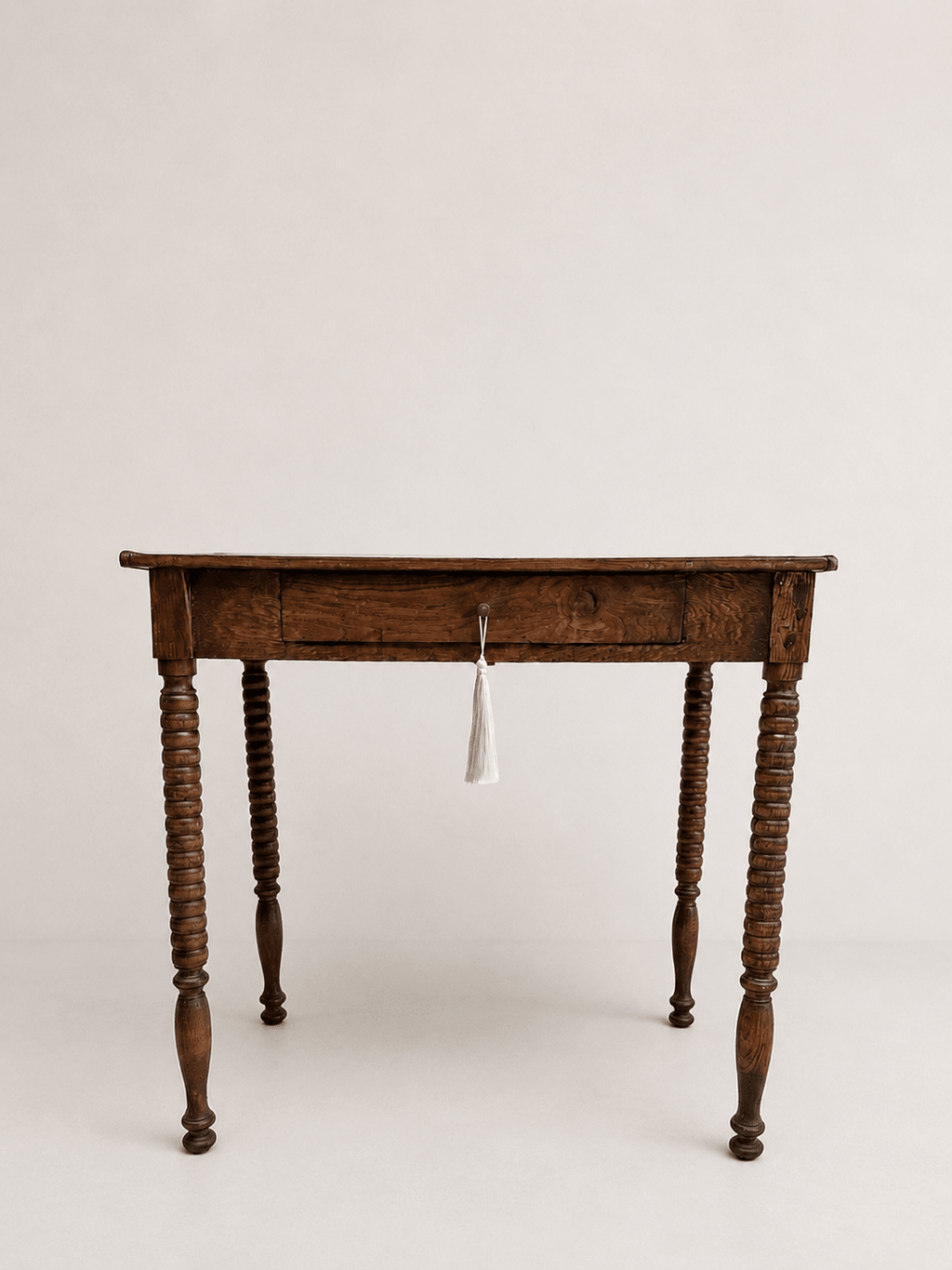 Antiqued Bobbin-Leg Wooden Writing Table with Drawer – Writing Table – MILLA OBJETS