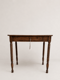 Antiqued Bobbin-Leg Wooden Writing Table with Drawer – Writing Table – MILLA OBJETS