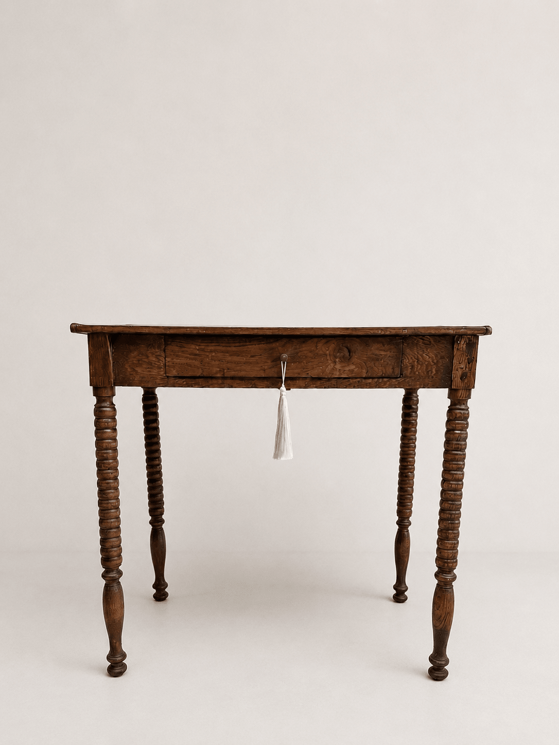 Antiqued Bobbin-Leg Wooden Writing Table with Drawer – Writing Table – MILLA OBJETS