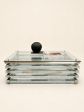 Mid Century Italian Chrome and Glass Coffee Table Stacked Rectangular – Coffee Table – MILLA OBJETS
