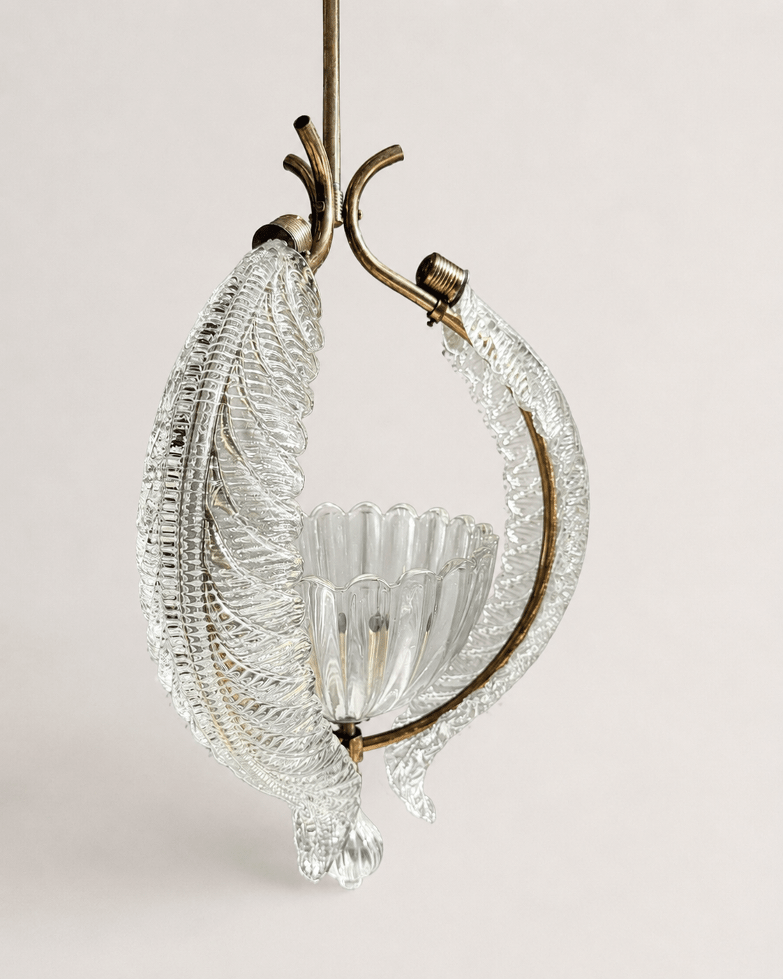 Vintage Mid-Century Barovier & Toso Murano Glass and Brass Pendant Light – Pendant Light – MILLA OBJETS