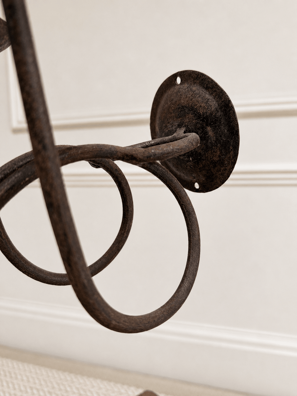 Vintage Brutalist Wrought Iron Two-Branch Candelabra – Candelabra – MILLA OBJETS