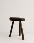 Vintage Hand-Carved Oak Three-Legged Stool – Stool – MILLA OBJETS