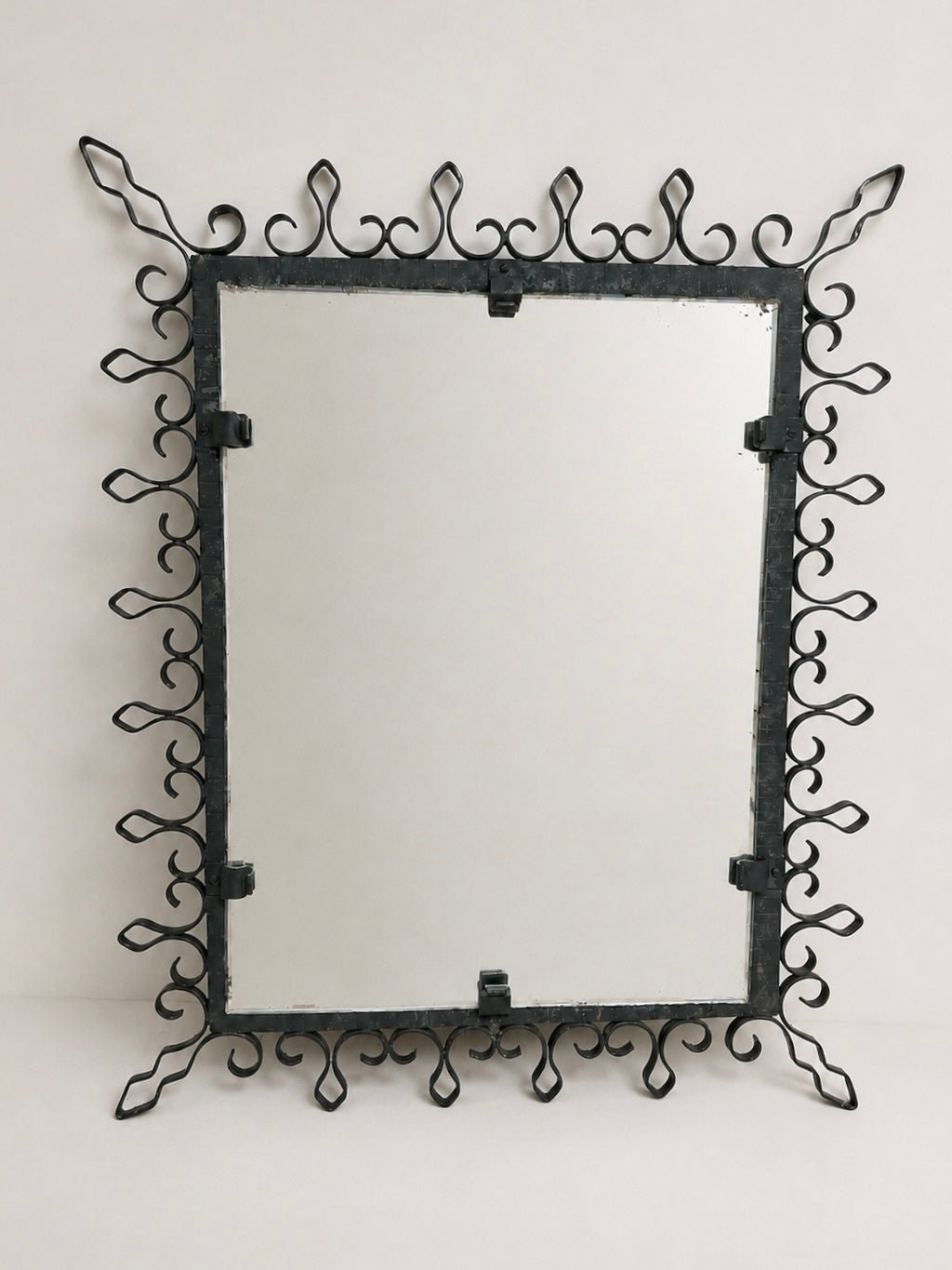 French Art Deco Wrought Iron Wall Mirror, circa 1940s – Wall Mirror – MILLA OBJETS