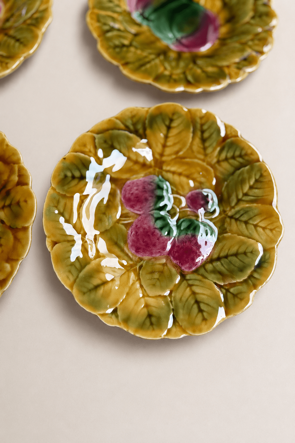 Antique French Sarreguemines Majolica Fruit Plates - Set of 12 – Plates – MILLA OBJETS
