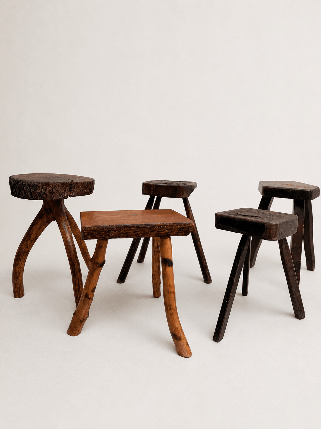 Vintage French Country Oak Milking Stool – Stool – MILLA OBJETS