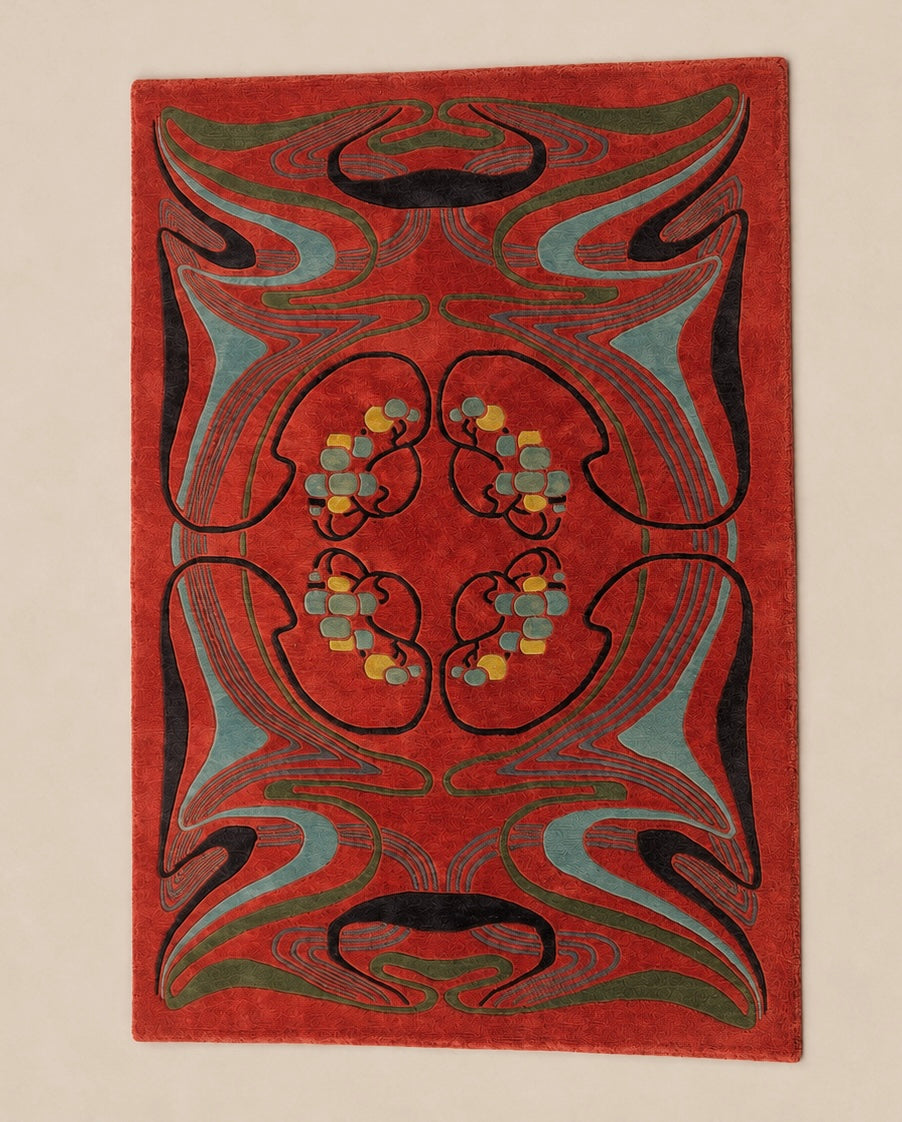 Large Hand-Knotted Nepalese Tibetan Abstract Rug, 290 × 200 cm