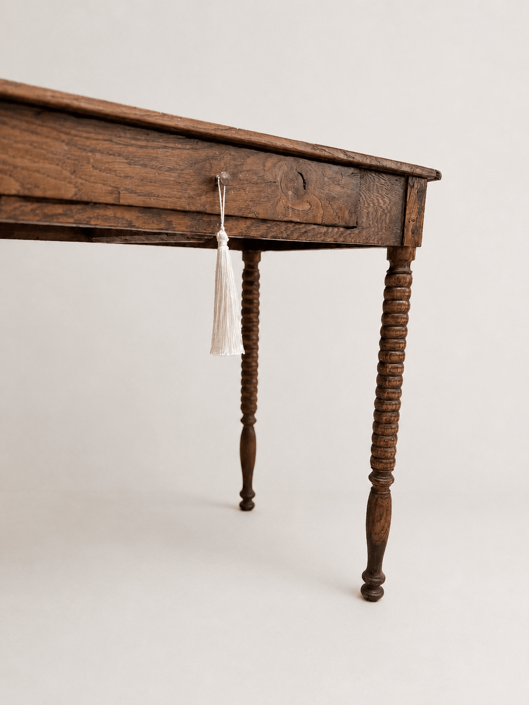 Antiqued Bobbin-Leg Wooden Writing Table with Drawer – Writing Table – MILLA OBJETS