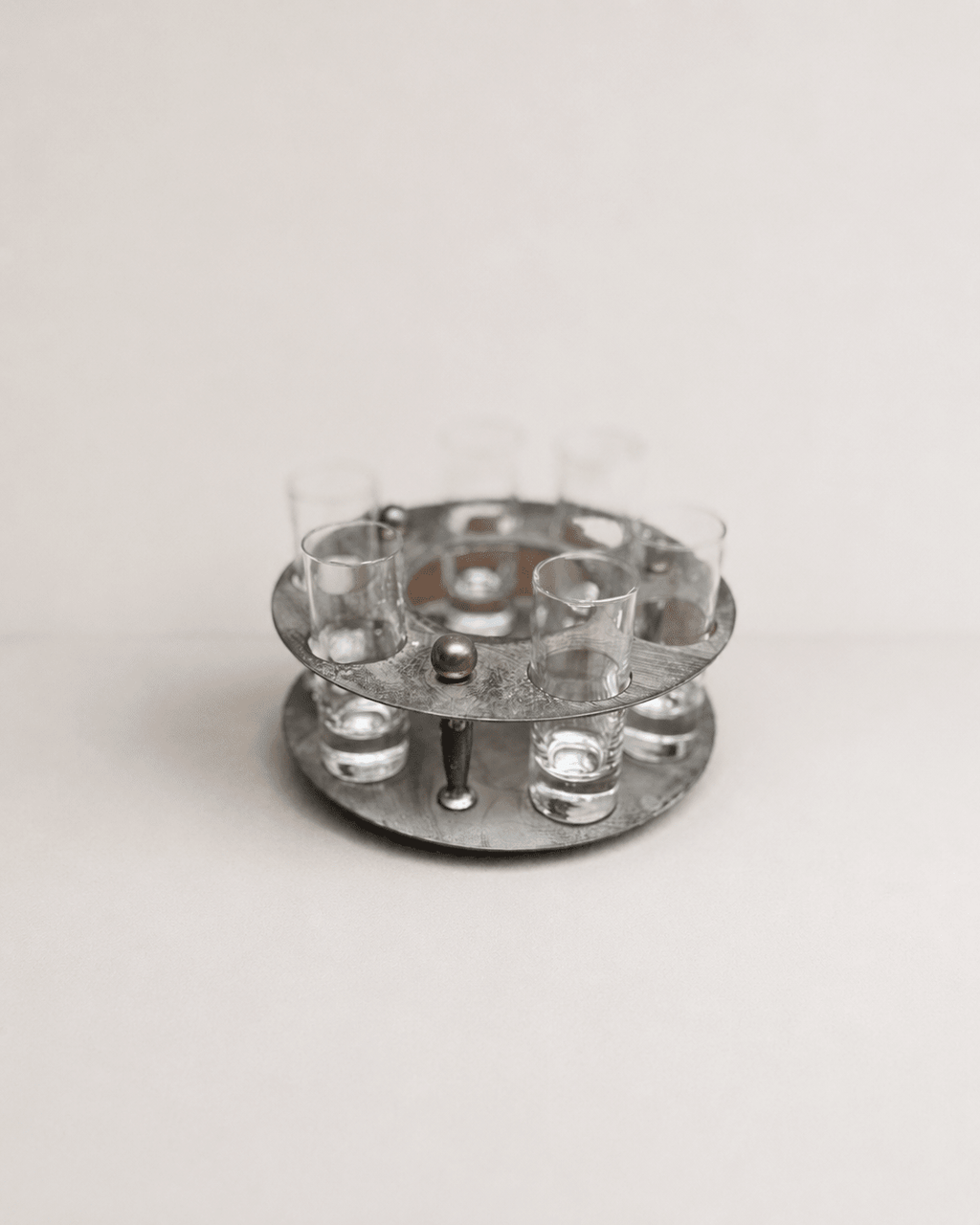 Mid-Century Modern Brutalist Shot Glass Caddy Set, circa 1960s – Barware – MILLA OBJETS
