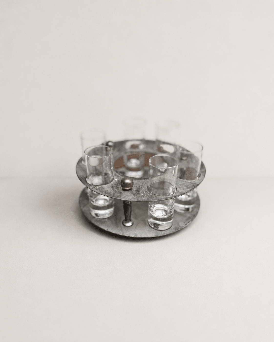 Mid-Century Modern Brutalist Shot Glass Caddy Set, circa 1960s – Barware – MILLA OBJETS