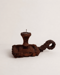 Antique French Tramp Art Hand-Carved Pine Chamberstick Candlestick – Candle Holder – MILLA OBJETS