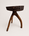 Vintage Brutalist Live-Edge Oak Log Stool with Branch Legs – Stool – MILLA OBJETS