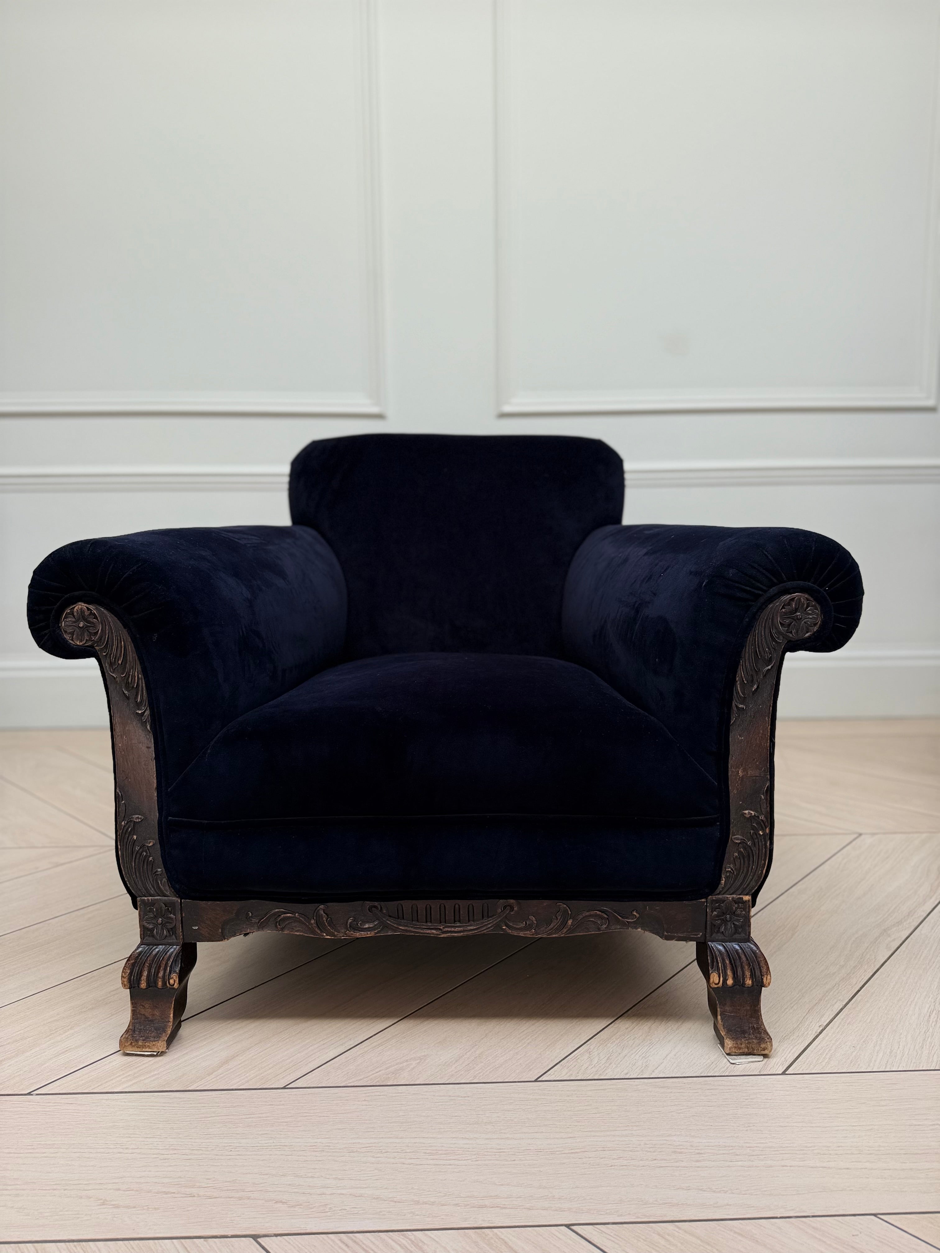 Pair Of Art Deco Velvet Armchairs