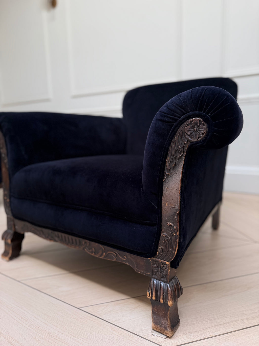 Pair Of Art Deco Velvet Armchairs