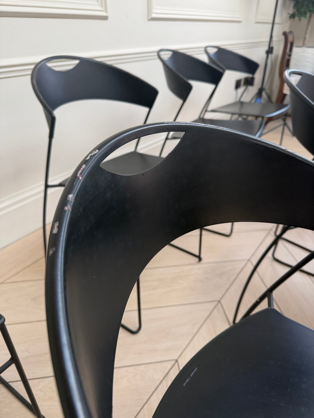 Set Of 10 Vintage Juliette Dining Chairs By Hannes Wettstein For Baleri Italia