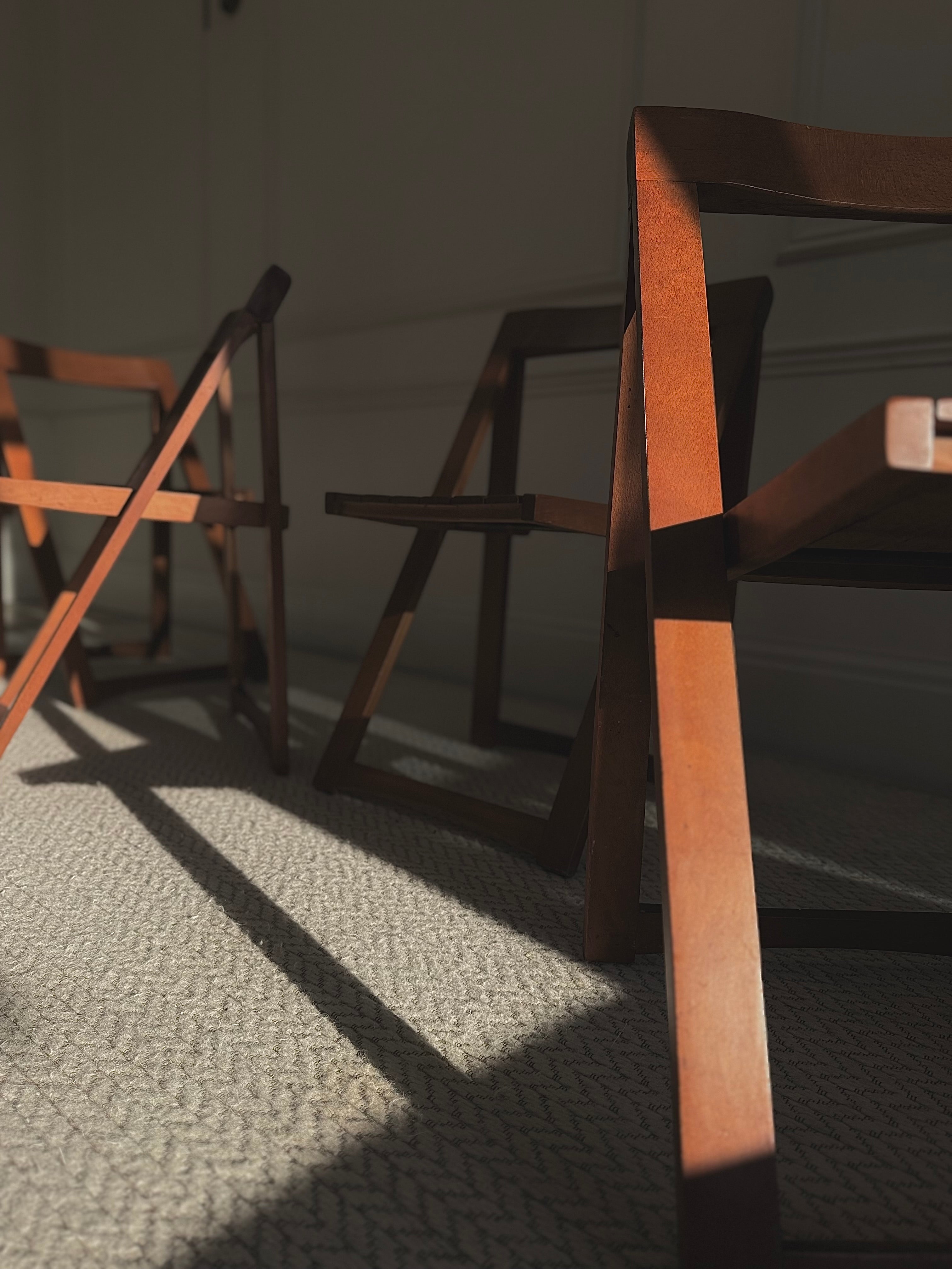 A Set Of 4 Trieste Folding Chairs By Aldo Jacober for Alberto Bazzani