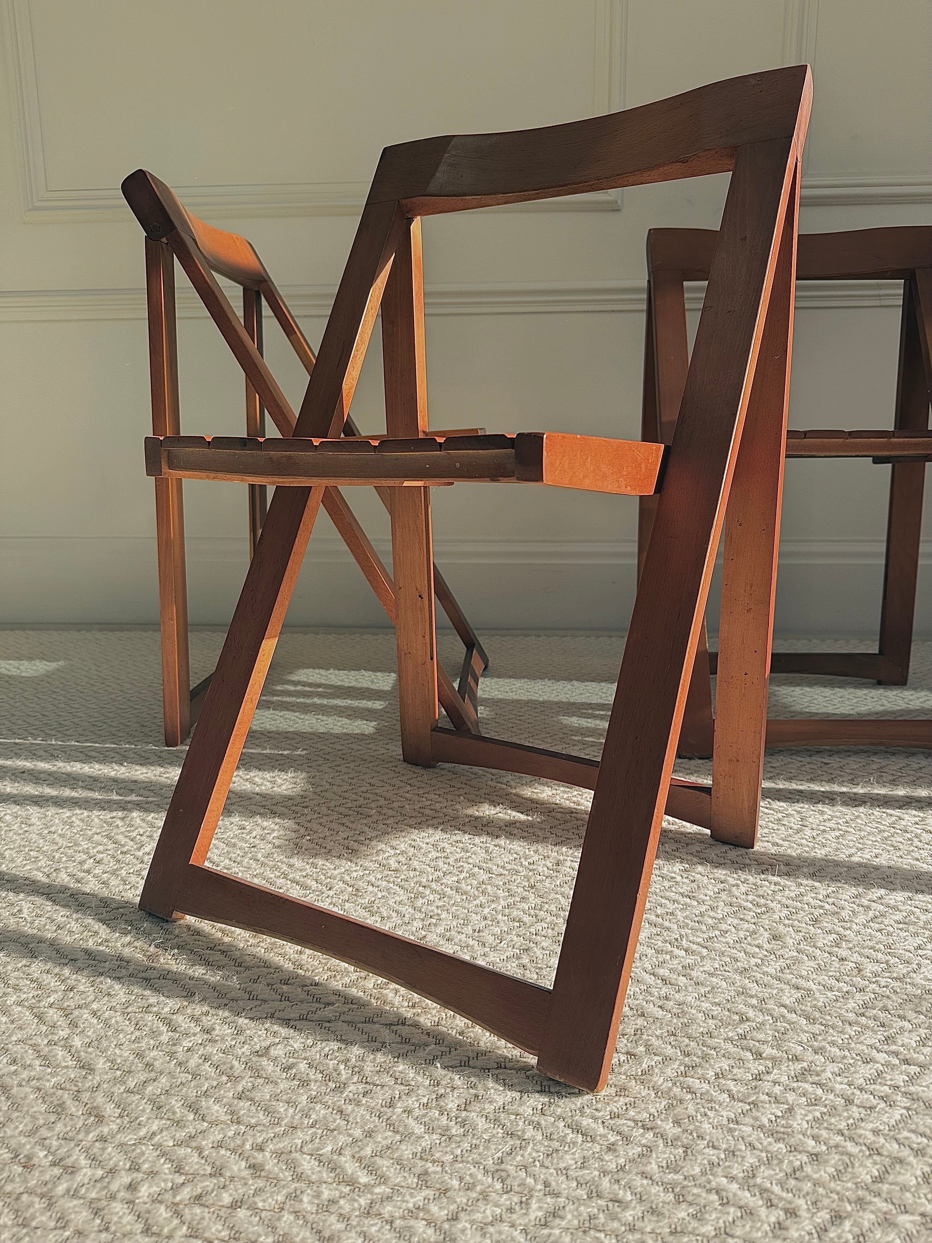 A Set Of 4 Trieste Folding Chairs By Aldo Jacober for Alberto Bazzani
