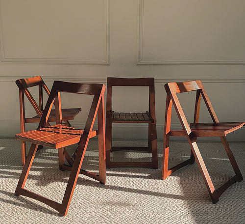 A Set Of 4 Trieste Folding Chairs By Aldo Jacober for Alberto Bazzani
